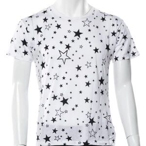 Star Print Patriotic Shirt Casual Short Sleeves Holiday Tee Plus Size 1X